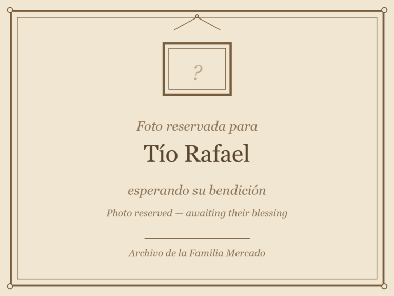 Reservado para Tío Rafael · Reserved