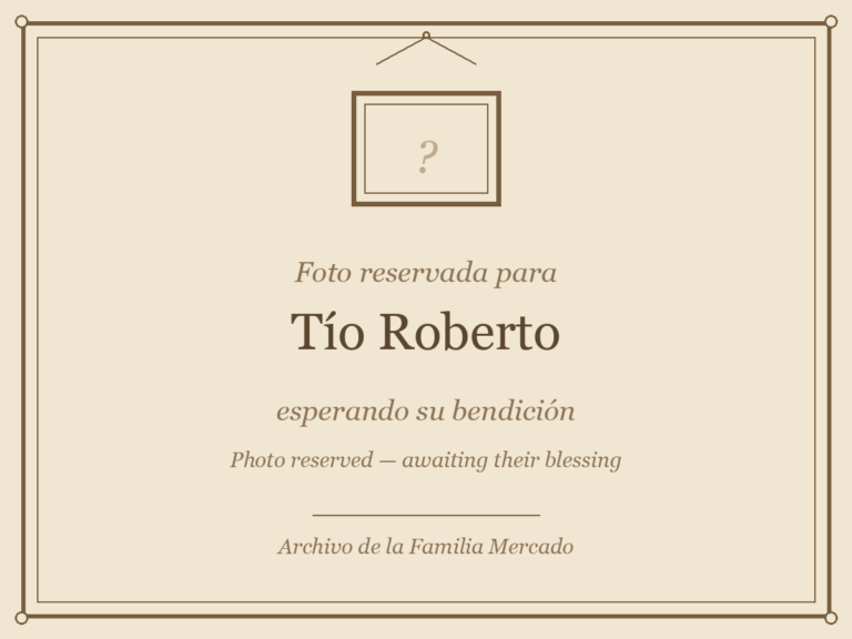 Reservado para Tío Roberto · Reserved